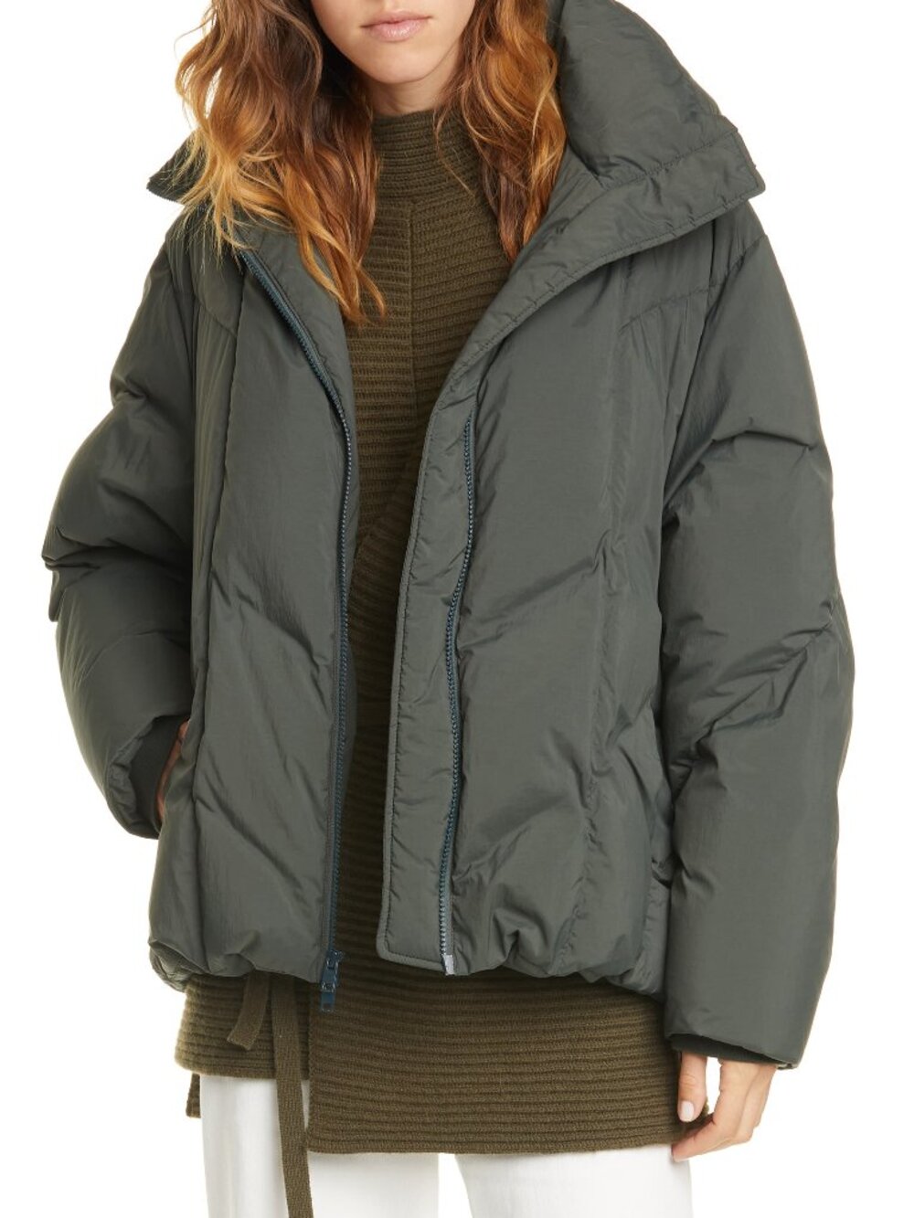 NWT Vince Hooded Puffer Down Coat, Medium, Quilted, Zip Front